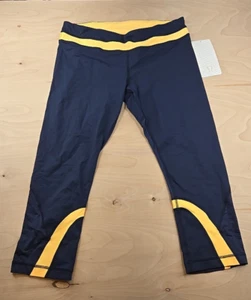 Leggings donna Lululemon Run Inspire Crop II giallo navy taglia 12 - Foto 1 di 10