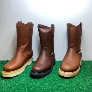 Damen Arbeitsstiefel wasser-/ölbeständig Pull Up Echtleder Dachstiefel - Bild 1 von 18