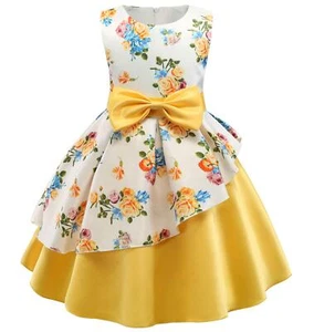 Kids Floral Print Frock Wedding Pageant Party Dresses Girls Sleeveless Holida... - Picture 1 of 3