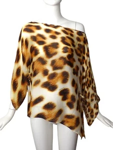 ROBERTO CAVALLI- Multi Color Silk Print Blouse, Size 12 - Picture 1 of 5