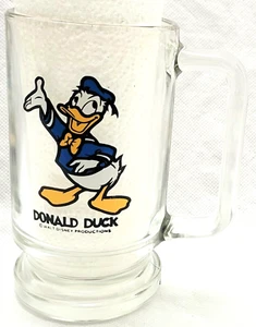 Vintage Donald Duck Glass Mug Walt Disney Productions - Picture 1 of 7