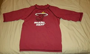 Miami Heat Swim Shirt Tee For Boys Size 14 /16 Large 3/4 Sleeves - Picture 1 of 4
