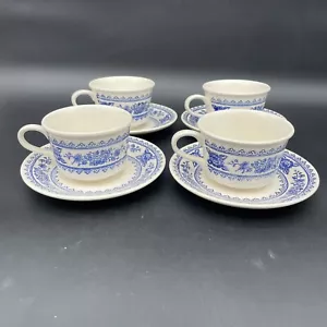 Tazza da tè e piattino vintage Royal China Regal Hampshire blu floreale - set di 4 - Foto 1 di 9