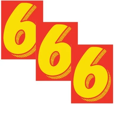 PEGATINAS PARABRISAS DISTRIBUIDOR DE AUTOMÓVILES CALCOMANÍAS DE VINILO GRANDE NÚMERO 3 PAQUETES ROJO AMARILLO Foto 1 de 2