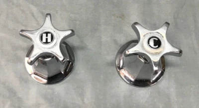 Antique VTG 1940's Chrome Brass Art Deco Bathtub Cross Handles Parts Old 534-25B - Image 1 of 4