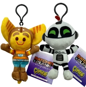 JINX RATCHET & CLANK RIFT APART SET OF 2 SOFT PLUSH KEYCHAINS CLIPSTERS BNWT - Picture 1 of 1