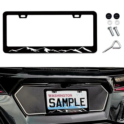 For Hyundai Accessories Mountains Raised Metal Car License Plate Frame Cover J5 - Image 1 of 4