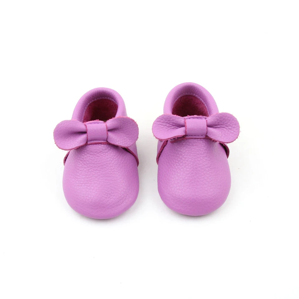 Starbie Bebé Mocasines Púrpura Bebé Zapatos Niño Zapatos Bebé Niñas Arcos Foto 1 de 4