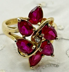 Vintage Designer ROSS SIMONS Sterling Silver Ruby Ring Size 8 - Picture 1 of 8