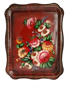 Russian Tray By Jostovo - Hand Painted By Kolossova - Picture 1 of 1