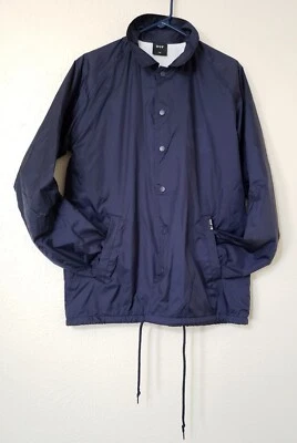 HUFF Navy Blue Jacket Windbreaker Skateboarding Streetwear Size Med Coach Jacket - Image 1 of 4