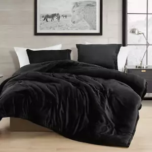 NEW! ~ ULTRA PLUSH SUPER SOFT FLUFFY DOWN BLACK LUXURY LUXURIOUS COMFORTER SET ~ - Picture 1 of 4