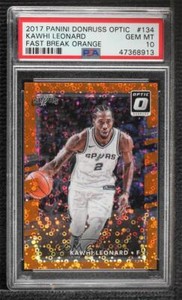2017 Donruss Optic Fast Break Orange Prizm 61/193 Kawhi Leonard PSA 10 GEM MINT