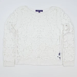 Ralph Lauren Purple Label Häkelpullover Medium Damen Blumen Strickpullover $ 1990 - Bild 1 von 24