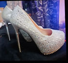 Cinderella shoes rhinestone women party wedding high heels