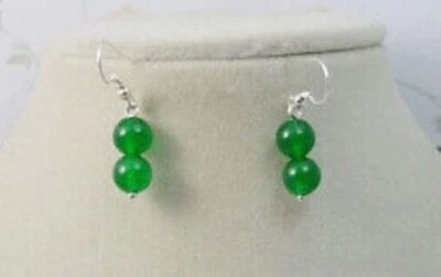 Orecchini pendenti vera giada verde naturale con GARANZIA argento 925 NUOVI - Immagine 1 di 2