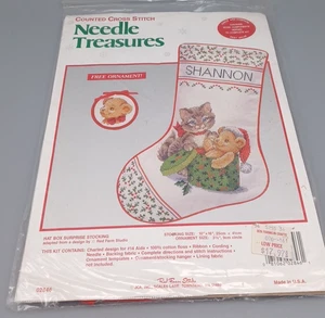 Needle Treasures Counted Cross Stitch Kit "Hat Box Surprise" Stocking 02846 - Picture 1 of 5