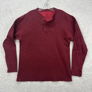 LL Bean Shirt Mens Large Red River Drivers Henley Double Base Layer Wool Nylon - Picture 1 of 6