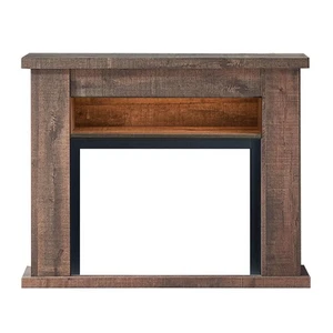 Quartz Electric Fireplace Heater Rustic Dark Oak Mantel - Picture 1 of 3
