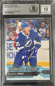Brayden Point Signed 2016 UD Young Guns RC #205 BAS Autograph Grade 10 Card - Picture 1 of 2