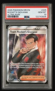 2025 POKEMON DRI EN-DESTINED RIVALS ULTRA RARA SQUADRA ROCKET'S GIOVANNI PSA 10 - Foto 1 di 3
