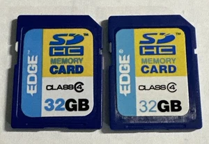 Pack of 2 Edge SDHC Class 4 32GB Camera Flash Memory Card - Picture 1 of 2
