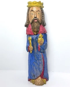 Arte Popular Rey Húngaro Madera Tallada Figura Navidad Belén Decoración Firmado Kando - Imagen 1 de 16