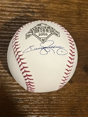 Jimmy Rollins Firmado Autografiado Rawlings Serie Mundial 2008 Béisbol Certificado de Autenticidad JSA Foto 1 de 4