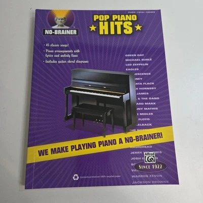 No-Brainer Pop Piano Hits Sheet Music Book Guitar Includes Chord Diagrams PB - Image 1 of 4