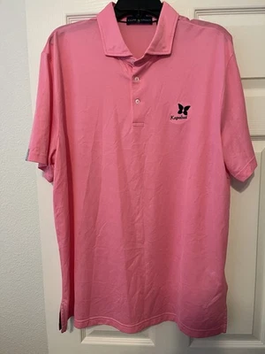 男式 Ralph Lauren Pro Fit 高尔夫 Polo XL 粉红色 Kapalua 夏威夷 $120 MSRP — 第 1/4 张图片