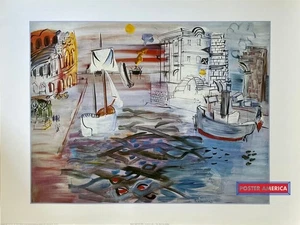 Raoul Dufy Le Port Au Voilier Vintage Italian Import Art Print 23.5 x 31.5 - Picture 1 of 6