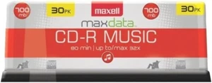 CD-R Blank Media 30 Pack Spindle Maxell Audio Music 32X 80 Minute 700MB Player - Picture 1 of 1