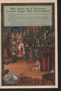 1917 VICTOR VICTROLA CHRISTMAS PHONOGRAPH OPERA SANTA MUSIC HOLIDAY AD 14632 - Picture 1 of 1