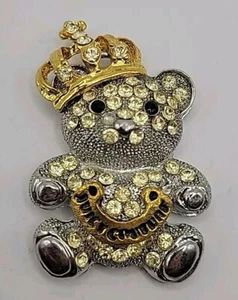 Colgante De Colección Juicy Couture Oso de Peluche Tono Dorado Tono Plateado Estrás - Imagen 1 de 3