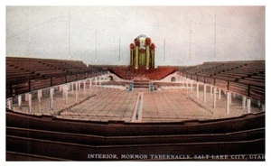 TABERNACOLO MORMONE interno Salt Lake City, UT - Cartolina postale - Foto 1 di 2