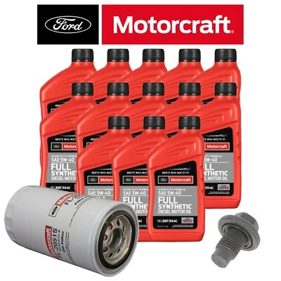 Kit de cambio de aceite de motor sintético Motorcraft 5W-40 para 11+ Ford Powerstroke 6,7 L Foto 1 de 4