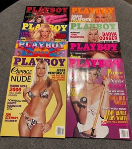 Playboy Magazine 2000 Lot of 8- Jan - Feb - Mar - April - July - Aug - Sep - Dec - Picture 1 of 9