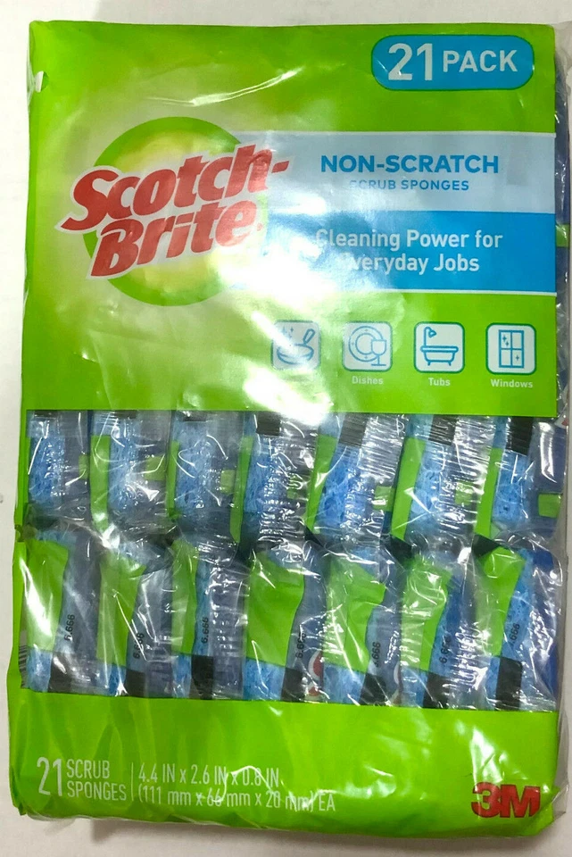 Scotch-Brite Non-Scratch Scrub Sponges 21 Wrapped Sponges, 21 Individual Spongs - Image 1 of 1