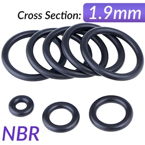 1.9mm Cross Section O-Rings Nitrile (NBR) Rubber Metric Oring Seals 5mm-180mm OD - Picture 1 of 5