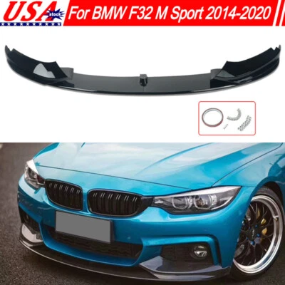 Front Splitter Lip Gloss Black For BMW F32 F33 F36 420i 430i M Sport 2014-2020 - Image 1 of 4