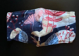 Reusable Filter Pocket Japanese Autumn Floral Flowers Leafs Cotton Face Mask - Picture 1 of 3
