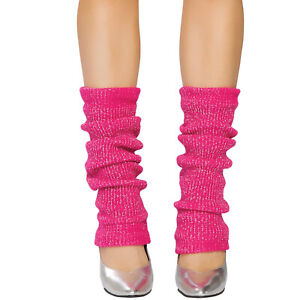 Sparkle Leg Warmers Metallic Knee High Knit Retro Dance 80s Costume LW102