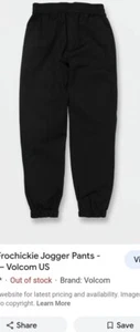 Volcom Kids Frochickie  Joggers Girls Causal Pants black Medium 8/10 Pull Up - Picture 1 of 7