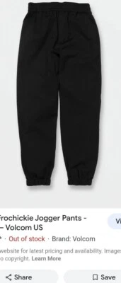 Volcom Kids Frochickie  Joggers Girls Causal Pants black Medium 8/10 Pull Up - Image 1 of 4