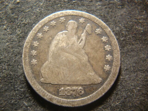 1876-CC  VG Full Date Seated Liberty Quarter RXR T2X Cover