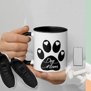 Hundemama Kaffeebecher 11 Unzen Tasse ( doppelseitig) mit Farbe innen - Bild 1 von 11