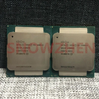 Matching pair Intel Xeon E5-2680V3 CPU 12-Core 2.5GHz SR1XP LGA 2011-3 Processor - Image 1 of 2