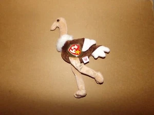RARE VINTAGE TY Beanie Baby "Stretch The Ostrich" Retired 1997 WITH tag - Picture 1 of 2