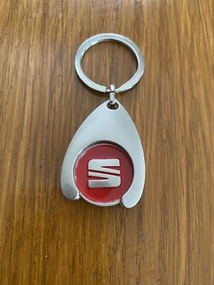 SEAT Logo farbig Schlüsselanhänger mit Einkaufswagenchip EKW - Bild 1 von 3