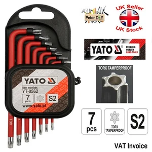 TORX TAMPERPROOF Security STAR 6-points BITS With Hole Set of 7 T9-T30 YATO - Picture 1 of 3